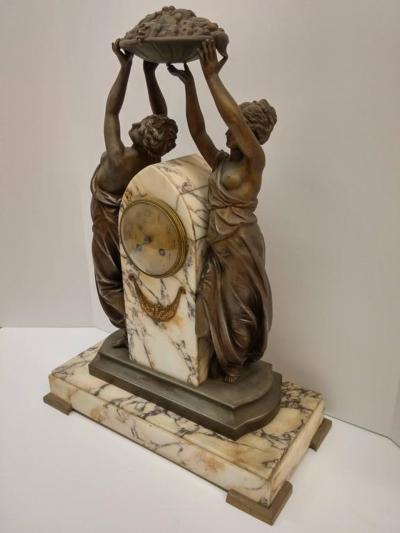 French Art Nouveau Sculpture Clock