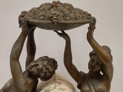 French Art Nouveau Sculpture Clock