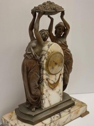French Art Nouveau Sculpture Clock