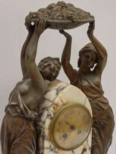 French Art Nouveau Sculpture Clock
