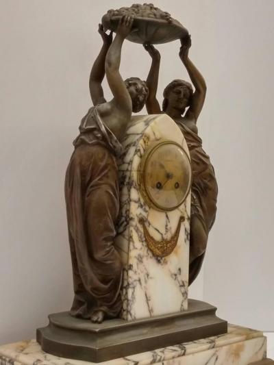 French Art Nouveau Sculpture Clock