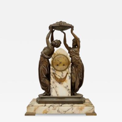 French Art Nouveau Sculpture Clock