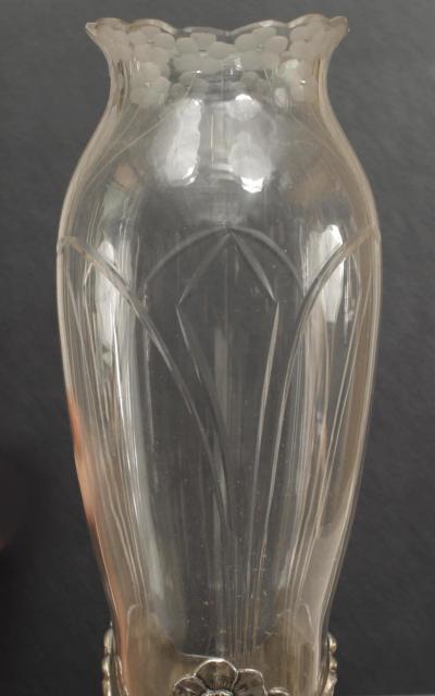 French Art Nouveau Silvered Metal Bud Vase