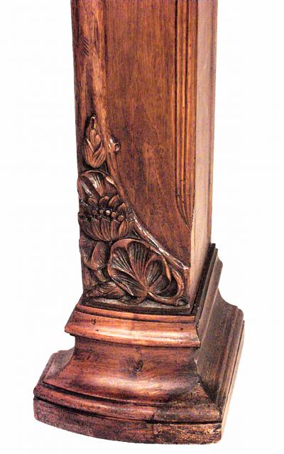 French Art Nouveau Walnut Bookshelf Archway