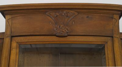 French Art Nouveau Walnut Display Cabinet