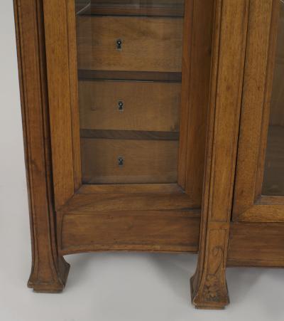 French Art Nouveau Walnut Display Cabinet