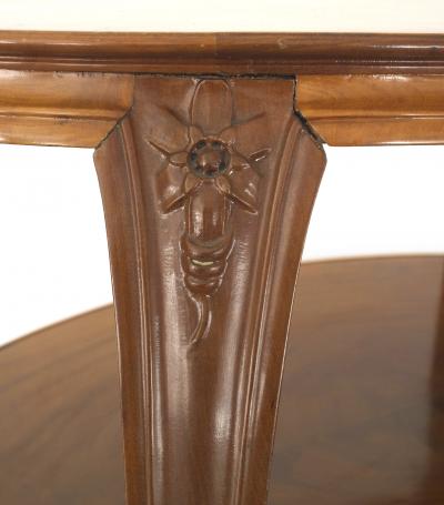 French Art Nouveau Walnut Three Tier Table
