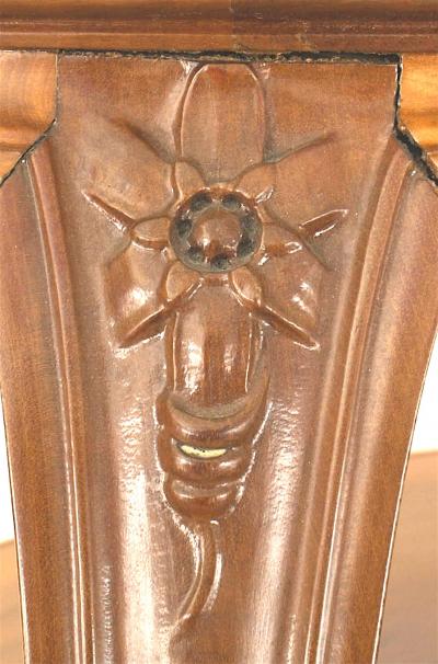 French Art Nouveau Walnut Three Tier Table