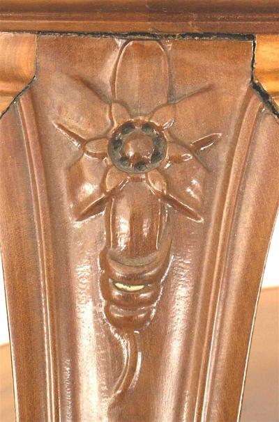 French Art Nouveau Walnut Three Tier Table
