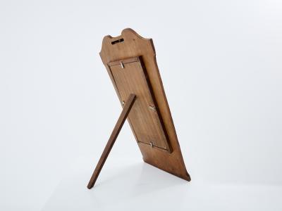 French Art Nouveau tin and amboyna burl vanity mirror 1910s