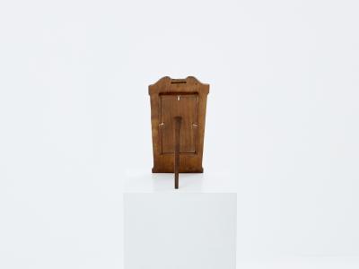 French Art Nouveau tin and amboyna burl vanity mirror 1910s