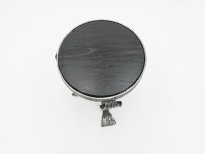 French Art deco wrought steel black oak gueridon 1940s