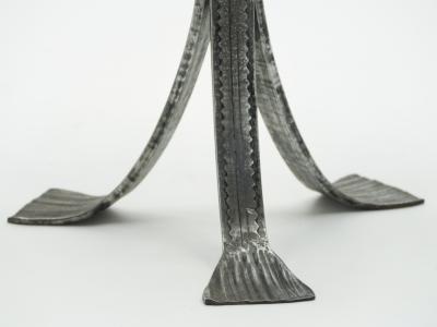 French Art deco wrought steel black oak gueridon 1940s