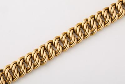 French Articulated Classic Link 18K Gold Bracelet