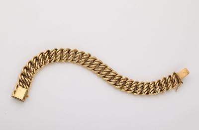 French Articulated Classic Link 18K Gold Bracelet