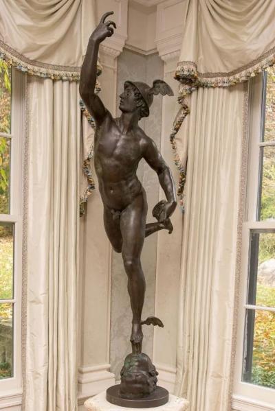 French Artist Life Size Statue of Hermes Bronze France 18th Century