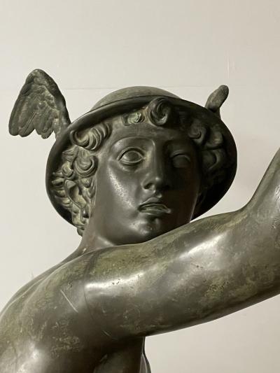 French Artist Life Size Statue of Hermes Bronze France 18th Century
