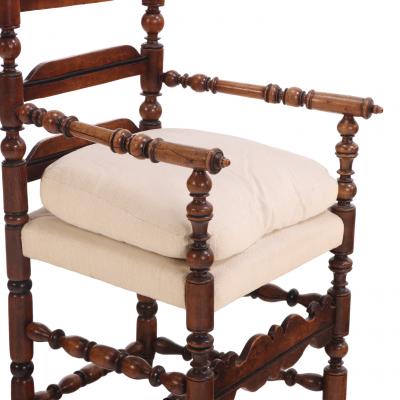 French Arts Crafts Turned Armchair 19th C 