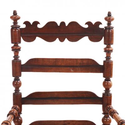 French Arts Crafts Turned Armchair 19th C 