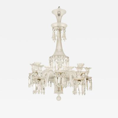 French Baccarat Greek Key Motif Crystal Chandelier