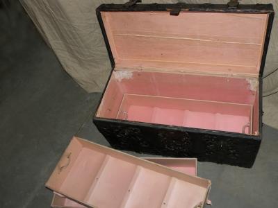 French Baroque 17th Century Iron Bound Leather Chest or Coffer