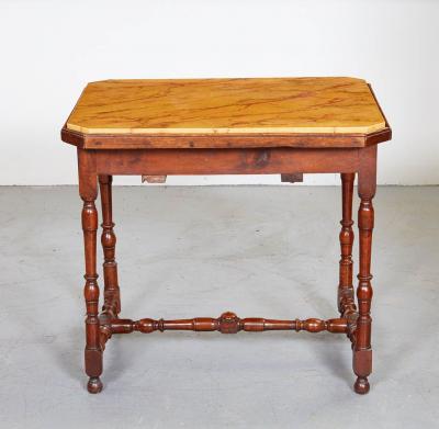 French Baroque Faux Marble Side Table
