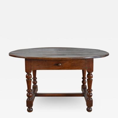 French Baroque Louis XIII Period 17th Century Oval Walnut Table