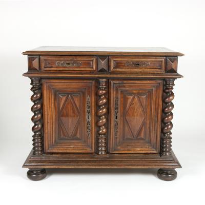 French Baroque Period Carved Walnut Buffet Circa 1680