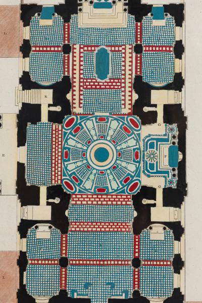 French Baroque Style Architectural Stonework Plans for the Sorbonne Chapel
