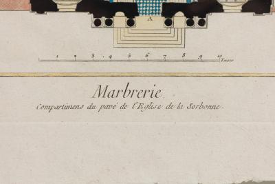 French Baroque Style Architectural Stonework Plans for the Sorbonne Chapel