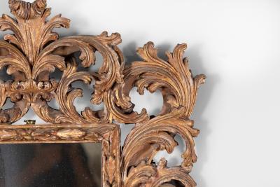 French Baroque Style Carved Giltwood Mirror with Laurel Acanthus Circa 1850