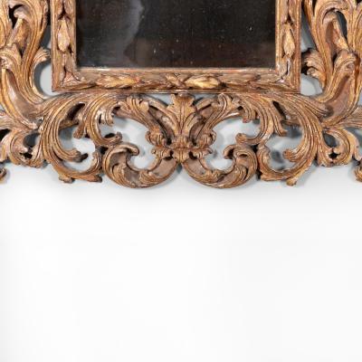 French Baroque Style Carved Giltwood Mirror with Laurel Acanthus Circa 1850