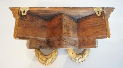 French Baroque Style Parcel Gilt Carved Wood Wall Bracket Sconce or Shelf