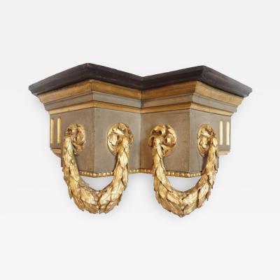 French Baroque Style Parcel Gilt Carved Wood Wall Bracket Sconce or Shelf