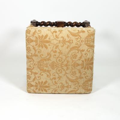 French Baroque Style Upholstered Walnut Stool Circa 1900