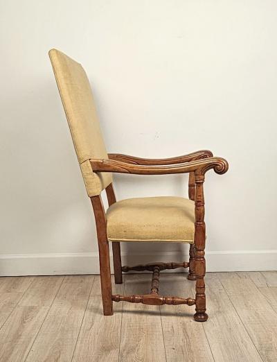 French Baroque Walnut Armchair circa 1700