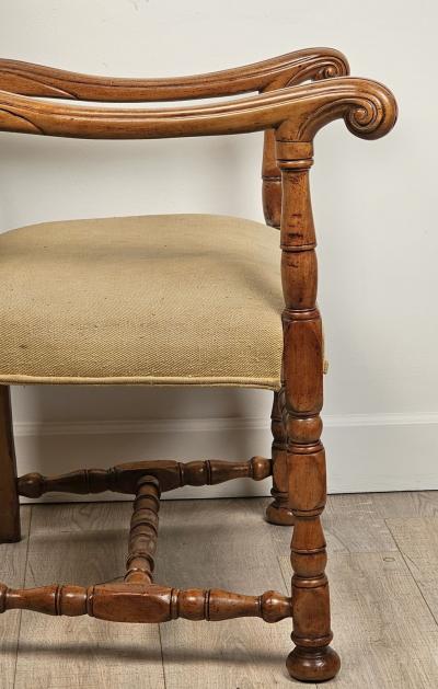 French Baroque Walnut Armchair circa 1700