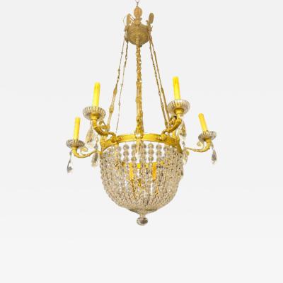 French Beaded Dome 9 Light Chandelier