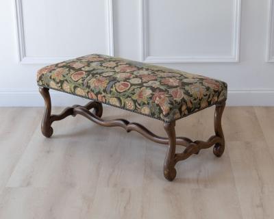French Beech Os de Mouton Bench Late 19th Century