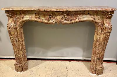 French Beige and Rouge Marble Fire Surround