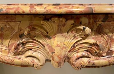 French Beige and Rouge Marble Fire Surround