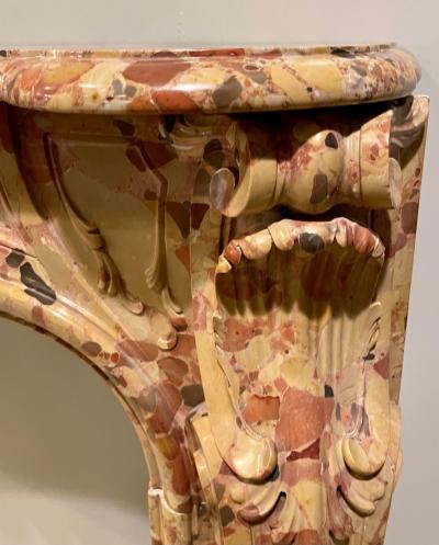 French Beige and Rouge Marble Fire Surround