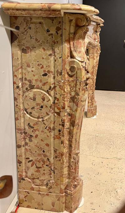 French Beige and Rouge Marble Fire Surround