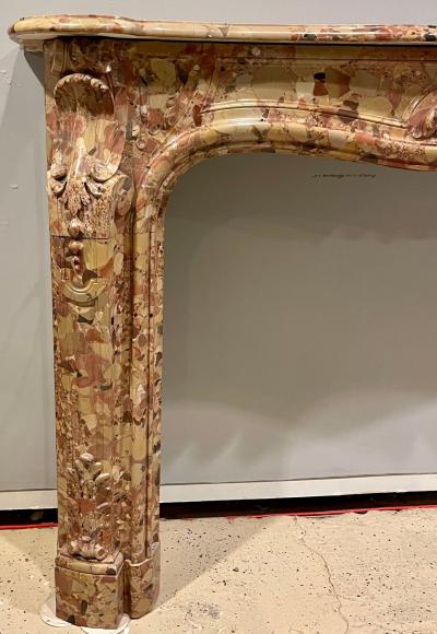 French Beige and Rouge Marble Fire Surround