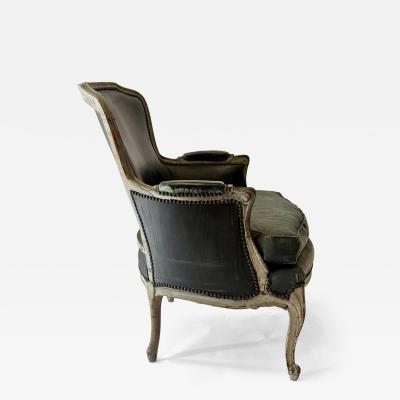 French Bergere Chair With Exquisite Shape and Carved Cabriole legs Vintage