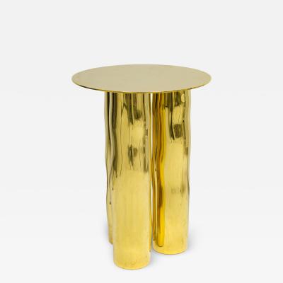French Bespoke Sculptural Brass Mino End table