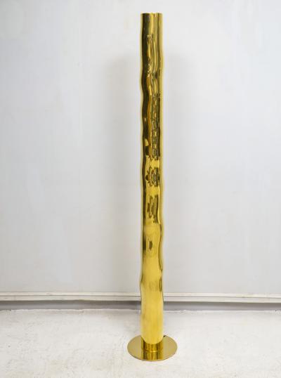 French Bespoke Sculptural Brass Totem Floor Lamp