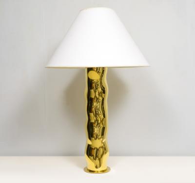 French Bespoke Sculptural Brass Totem Table Lamp