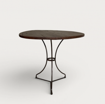 French Bistro Table with Original Wood Top 19th Century