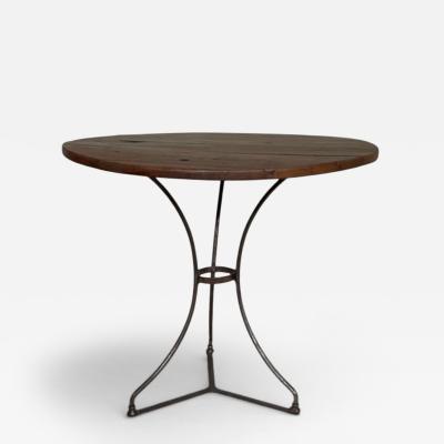 French Bistro Table with Original Wood Top 19th Century